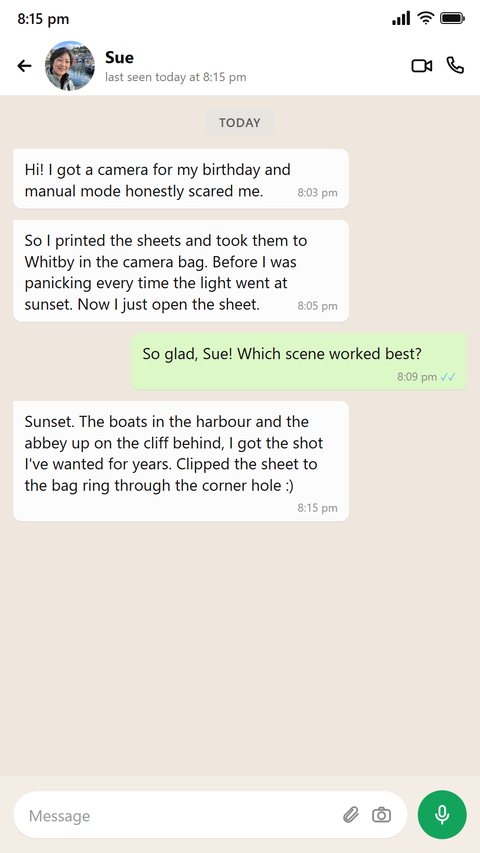 Someone printed the sheets and took them on a trip in the camera bag